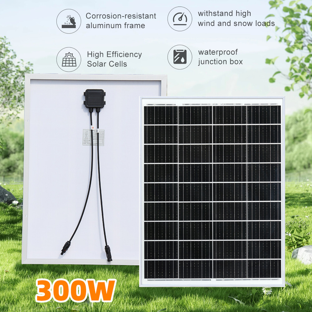 2x Solar Panels 100W 12V High-Efficiency Monocrystalline PV Module Power Charger