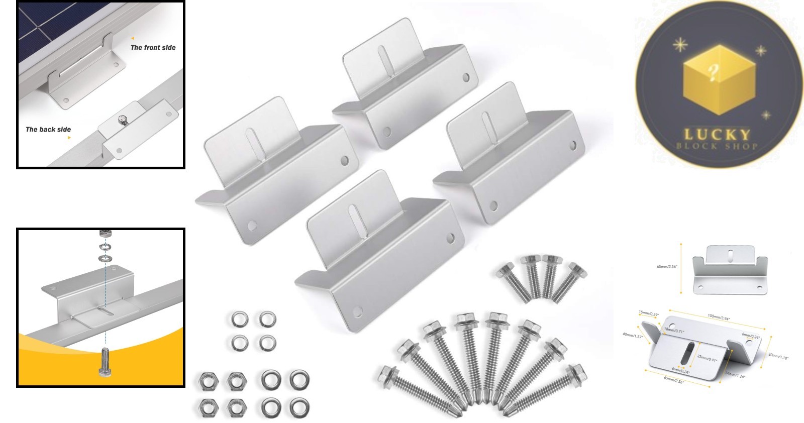 Z Mounting Brackets for Solar Panels – Strong, Lightweight, Set of 4