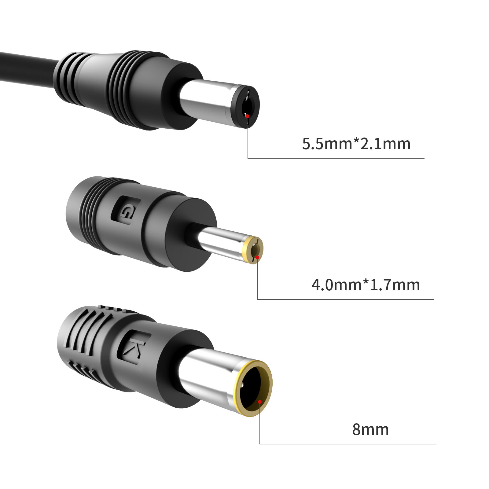 Solar Connector to DC 5.5mmx2.1mm Adapter Extension Cable 16AWG 8mm, 4mmx1.7mm