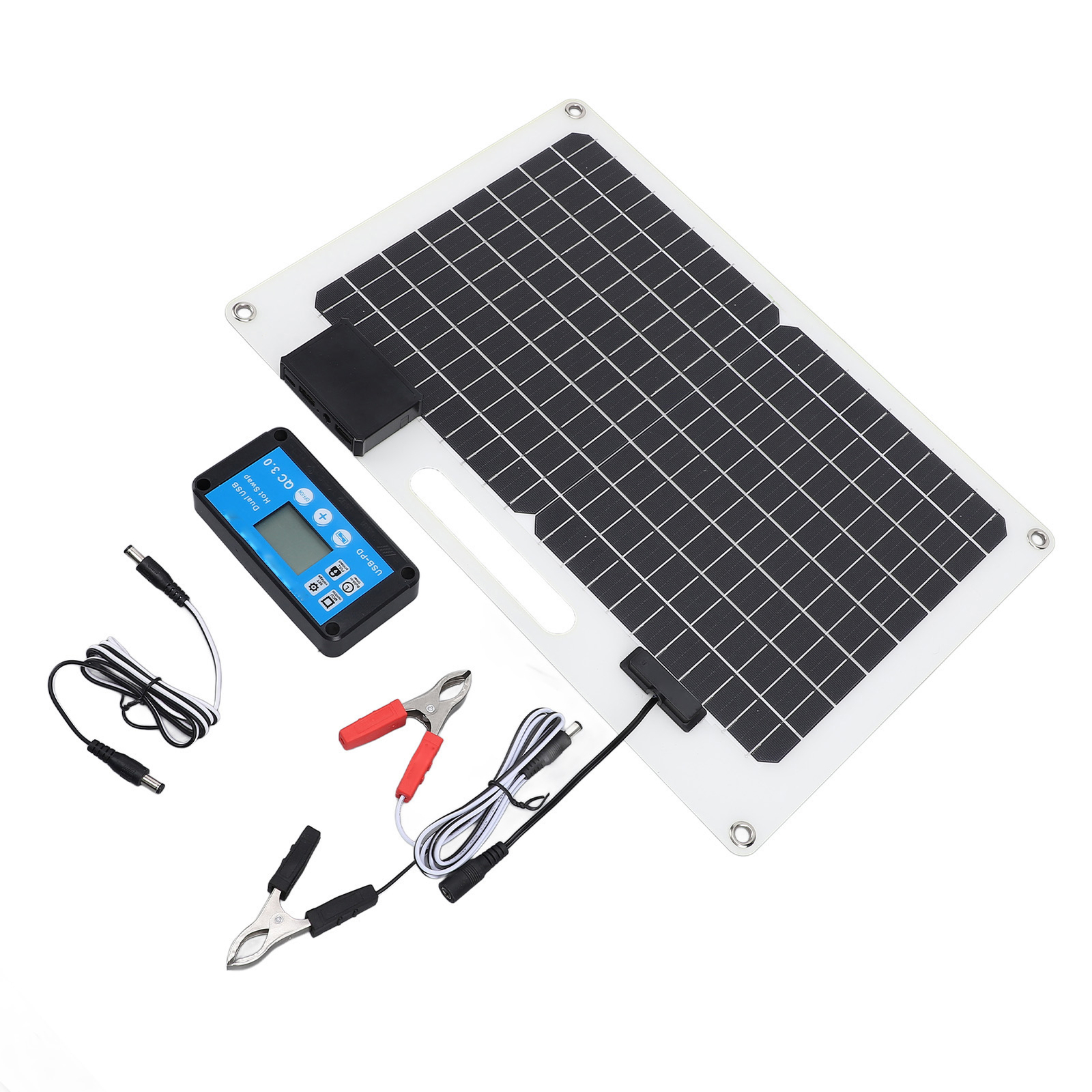 Solar Panel Battery Charger 100W Monocrystalline Silicon 12V 24V Dual USB 100