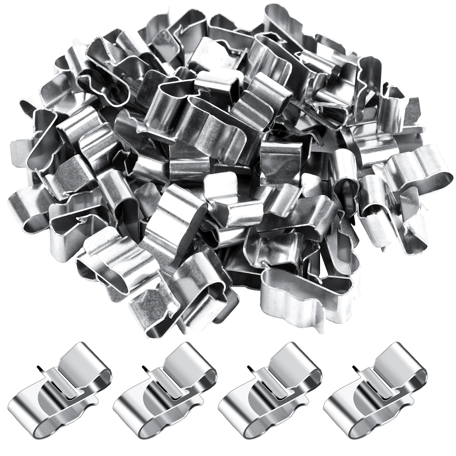 50 Pcs Stainless Steel Trailer Frame Wire Clips Solar Panel Wire Clamps