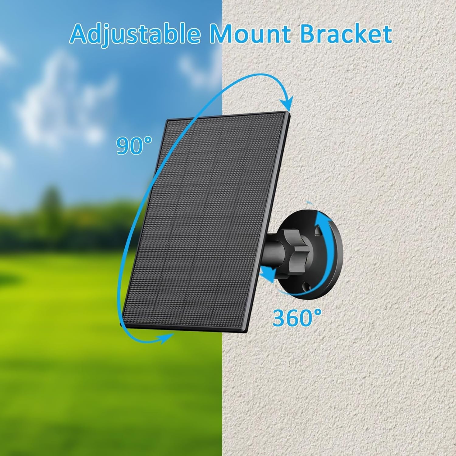 2W Solar for Security Camera, Solar Panel Charger Compatible with Blink Outdo…