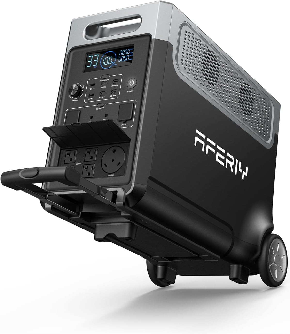 3840Wh Portable Power Station, 5 AC Outlets, Fast Charge, Solar Generator