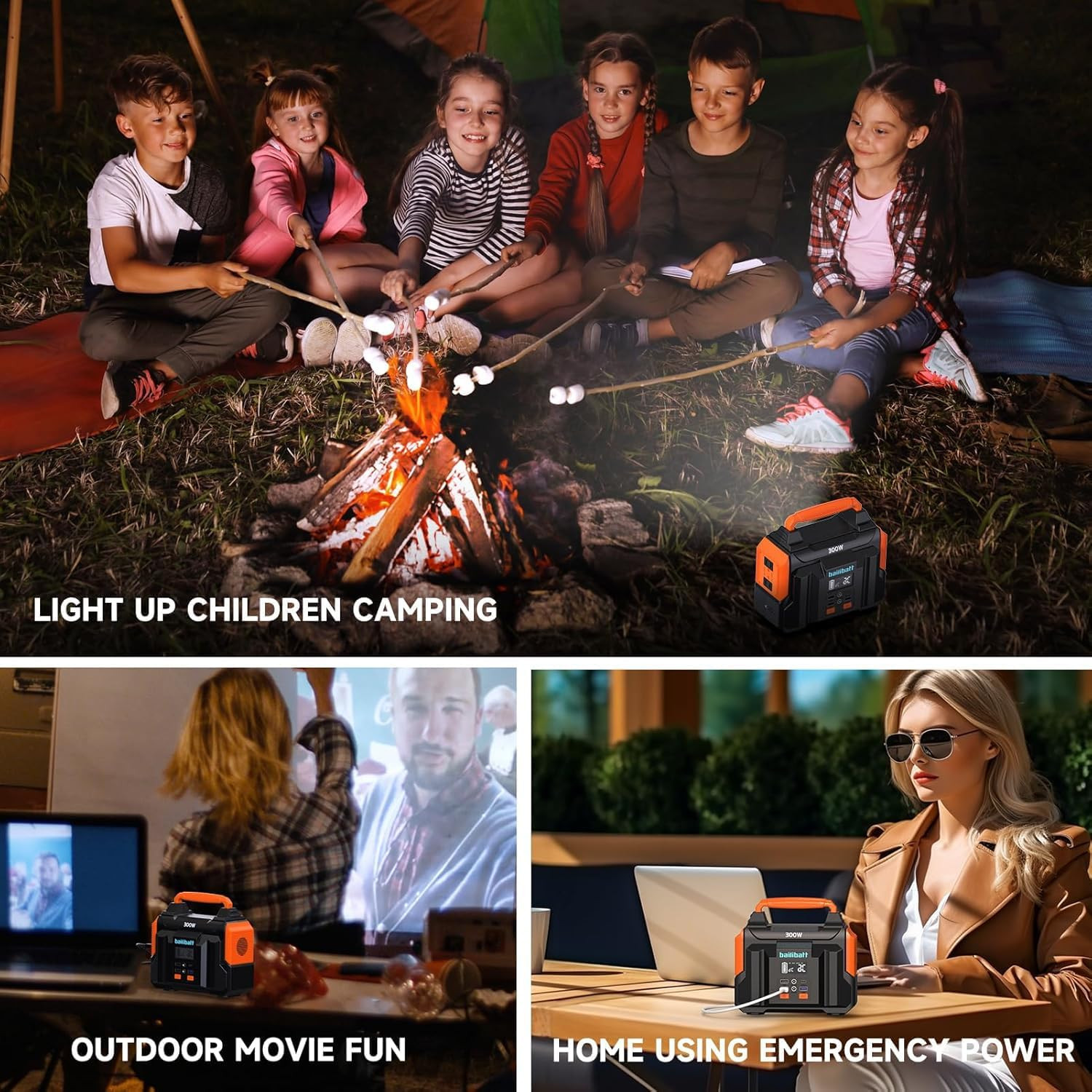 Portable Power Station 300W 257Wh Lithium Battery Small Portable Generator for