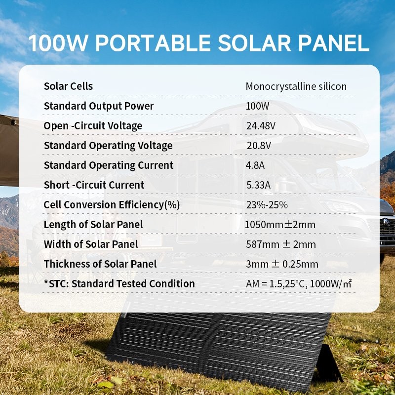 ALLPOWERS SOLAX 100W Foldable Solar Panel Portable Solar Charger for Camp Trip