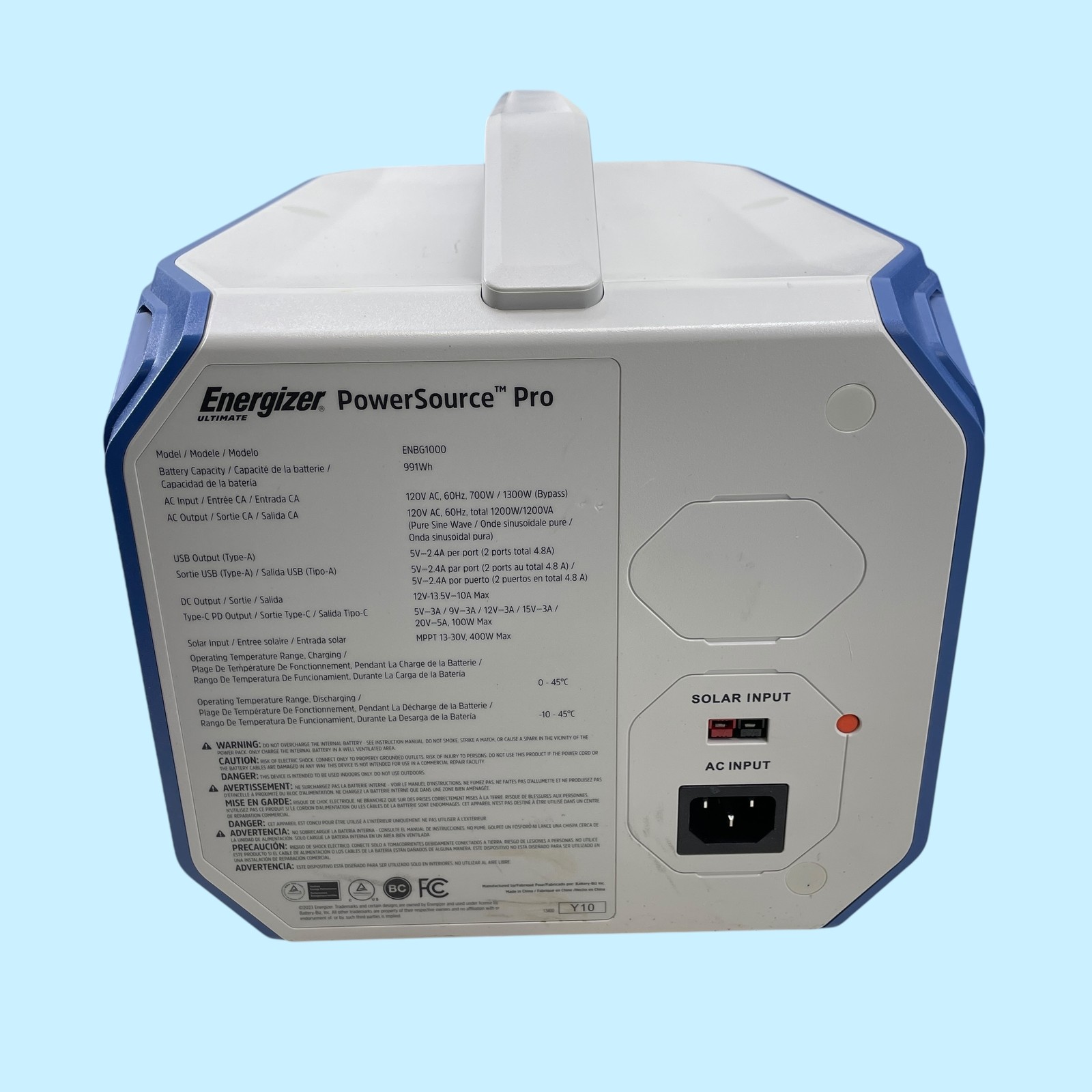 ENERGIZER Ultimate PowerSource Pro Generator ENBG1000 & Solar Panel #MB6363 (AR)