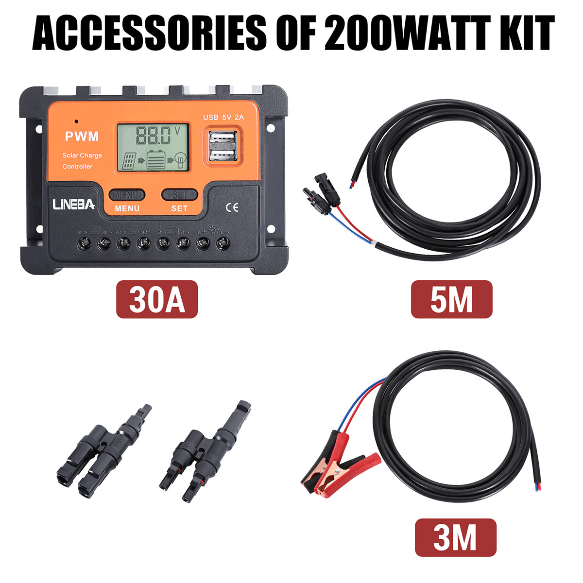 100W 200W 300W 400W Watt Solar Panel Kit Monocrystalline 12V for RV Marine Home