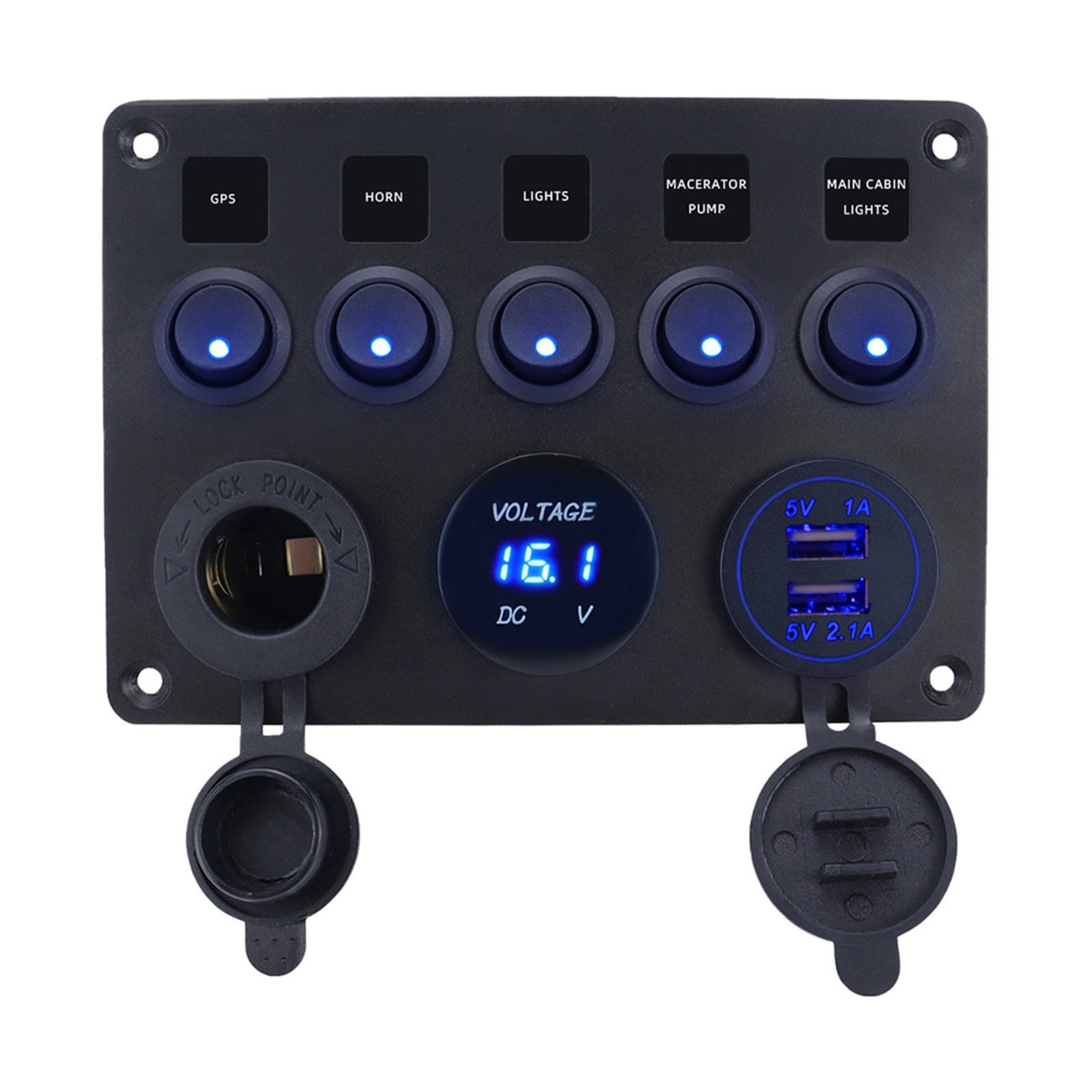 Wired Safety Features in a Reliable IP65 Rated 5 Gang Toggle Switch Panel