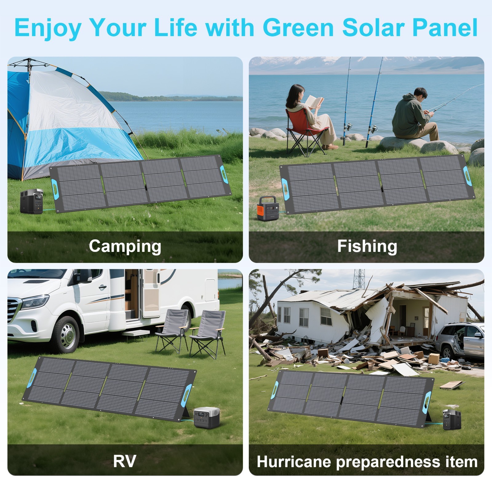 60W 110W 220W 400W Solar Panel for Anker Solix C1000 C2000 Gen 2 Power Station