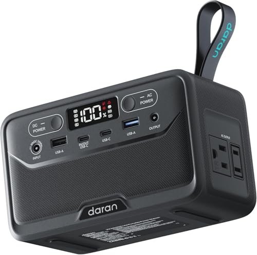28000mAh Portable Power Station – Solar Power Bank, 100W AC Outlet, USB-C Fast C