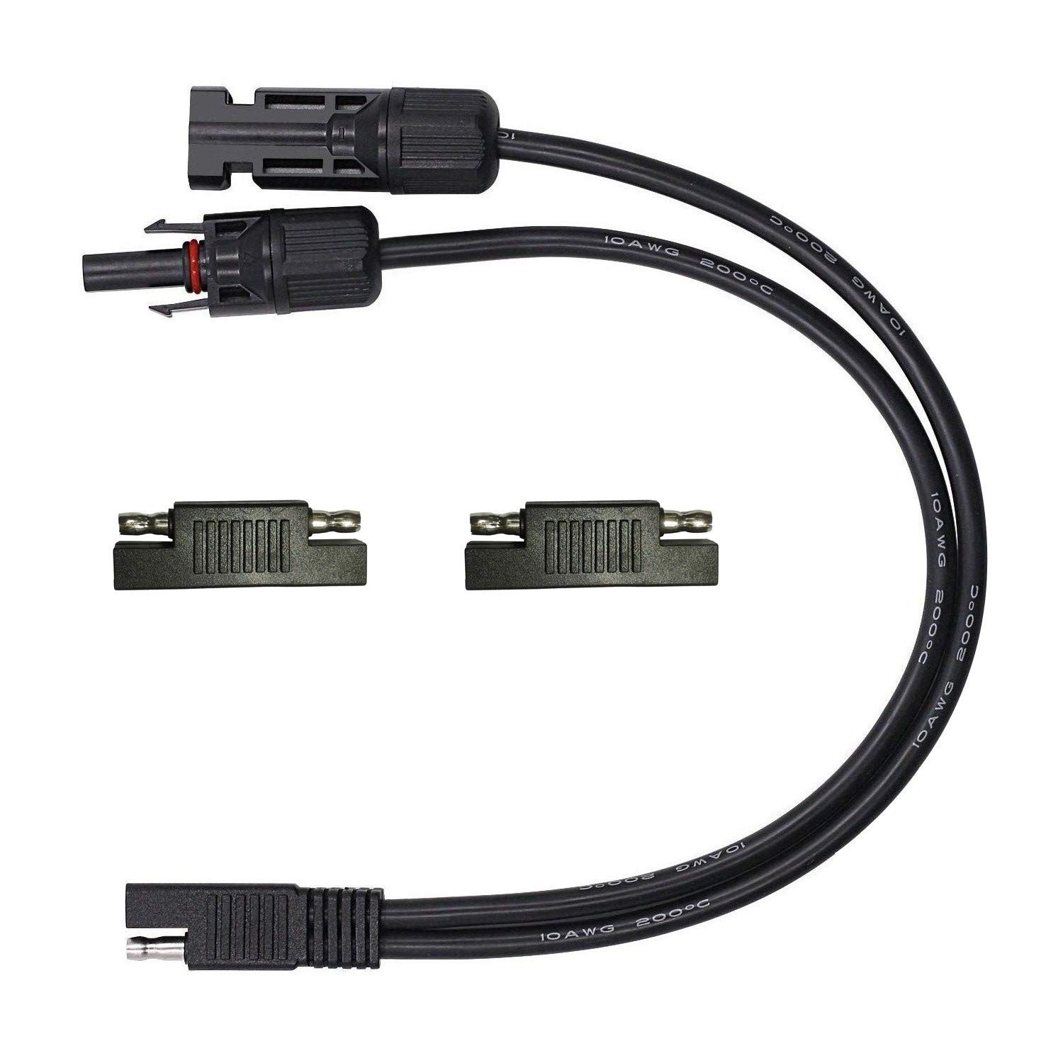 Solar Panel Connectors 10AWG Compatible with MC-4 Solar Connecter to SAE Adap…