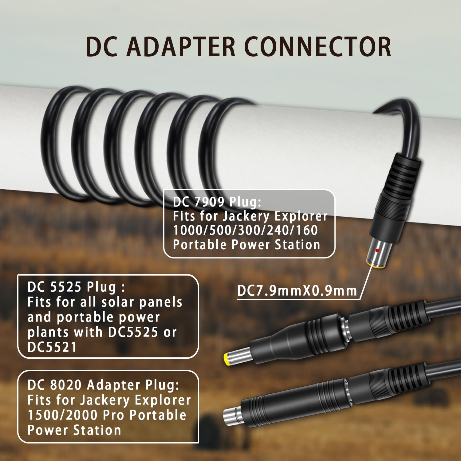 COMeap 30FT 9M Solar Panel Adapter for Jackery, Compatible with MC-4 to DC 8mm E
