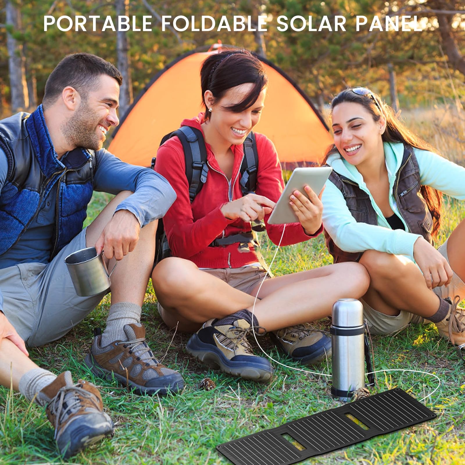 FlexSolar 20W Portable Solar Panel ETFE Foldable with 5V USB A C High Efficiency