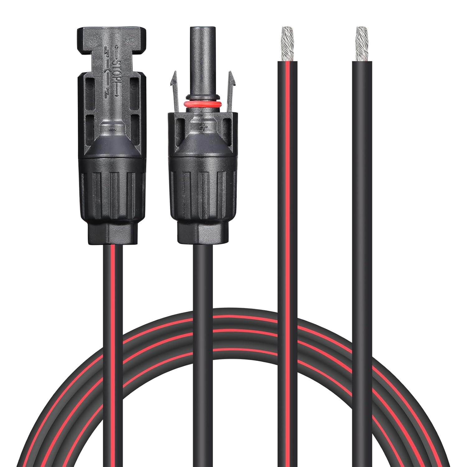 Solar Cable 20 Feet 2X10 AWG Twin Wire Solar Extension Cable, Copper Strand with