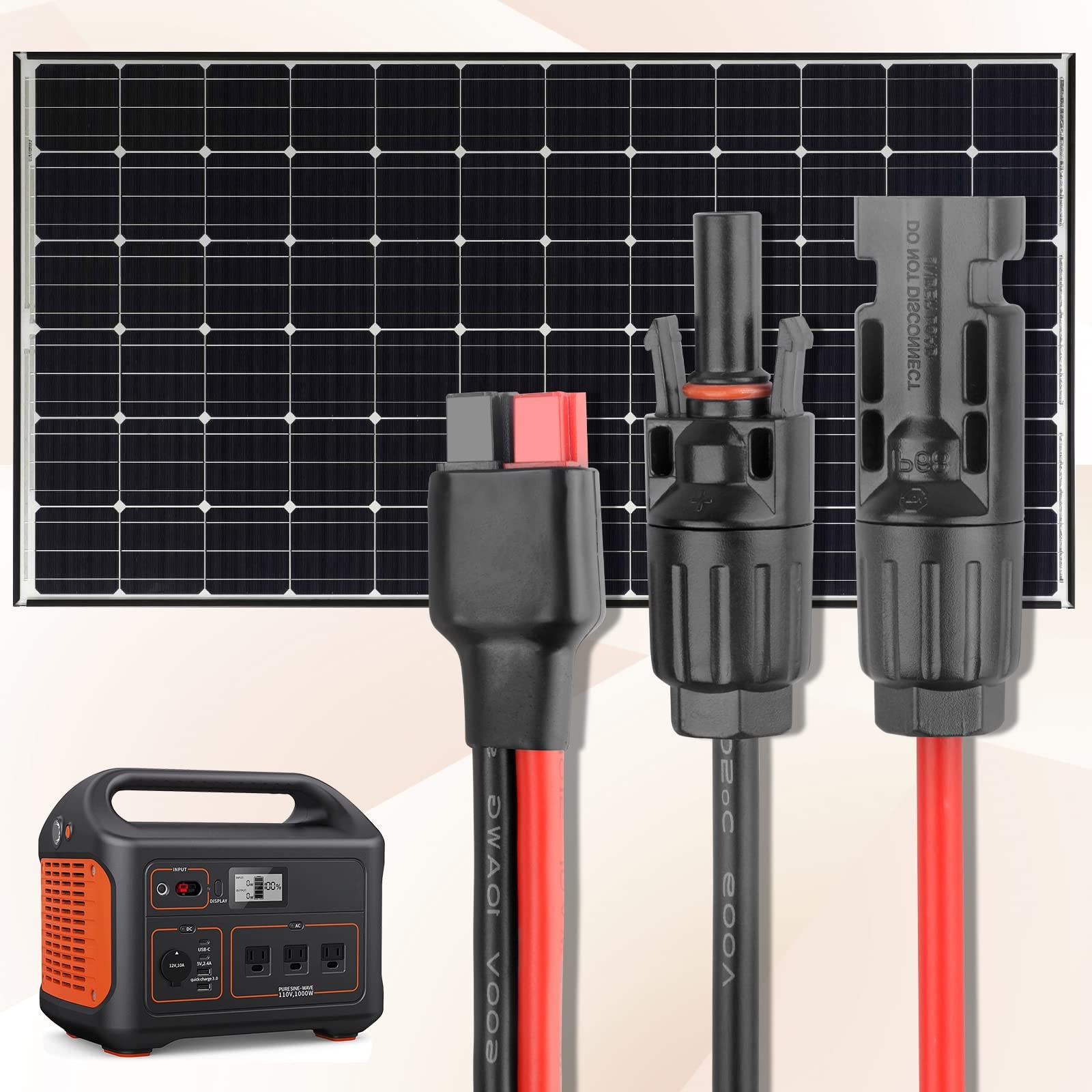 PAEKQ 10AWG Solar Panel to Anderson Connector Adapter Extension Cable,1.6FT