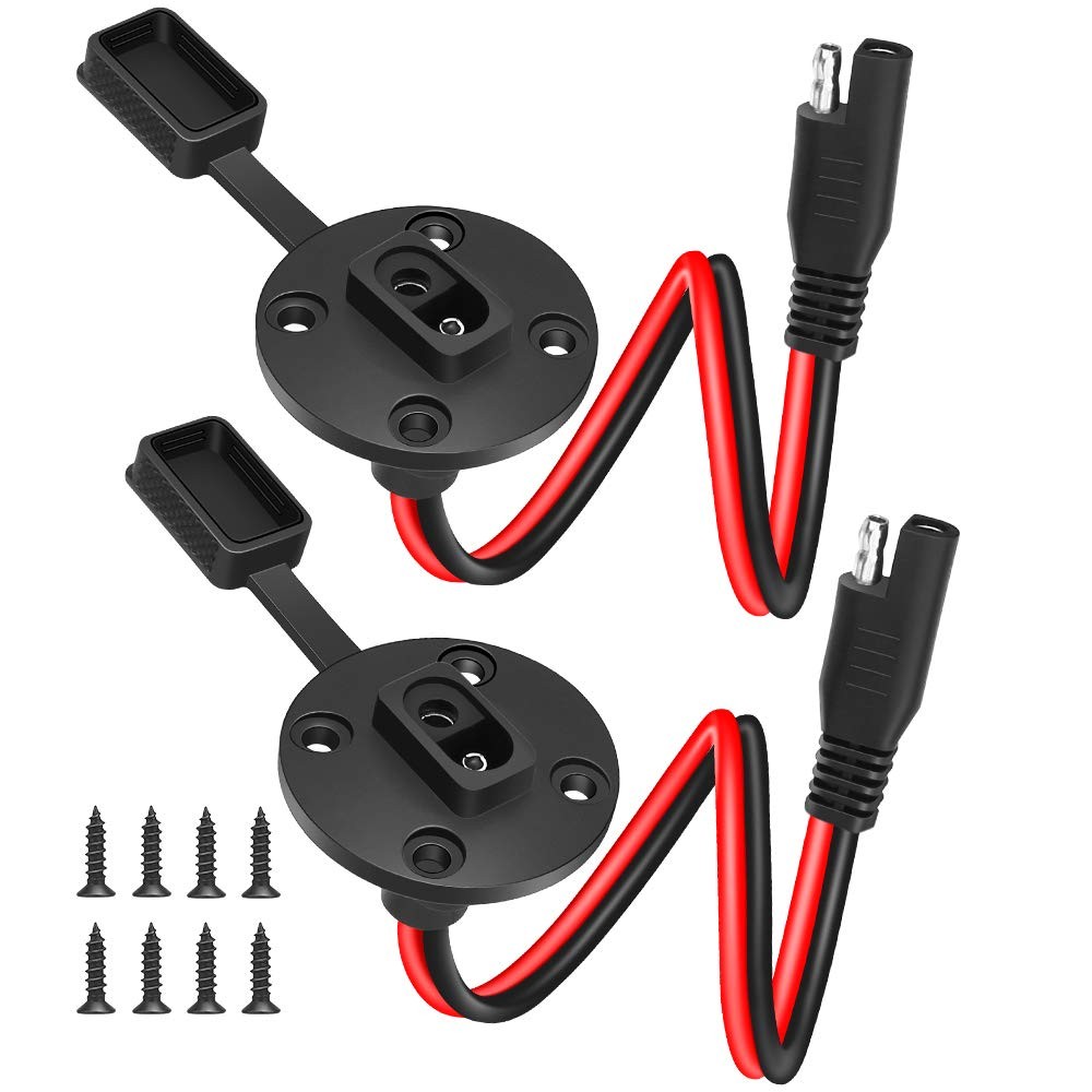 ELECTOP SAE Connector Power Socket Sidewall Port, Weatherproof SAE Quick Conn…