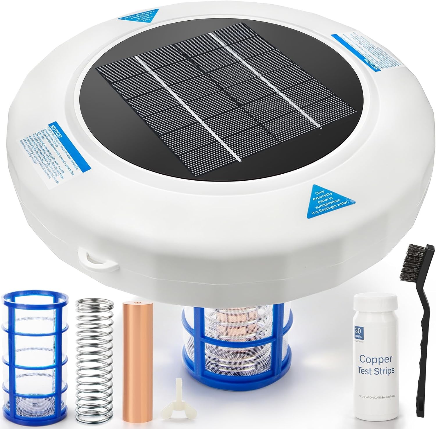 New Upgraded Floating Solar Pool Accessory, 45,000 Gallons, Large Solar Panel