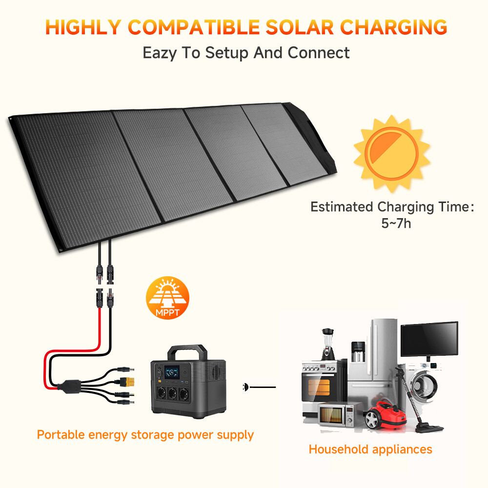 400W Foldable Solar Panel Portable Folding for Charging Home Camping Blackout RV