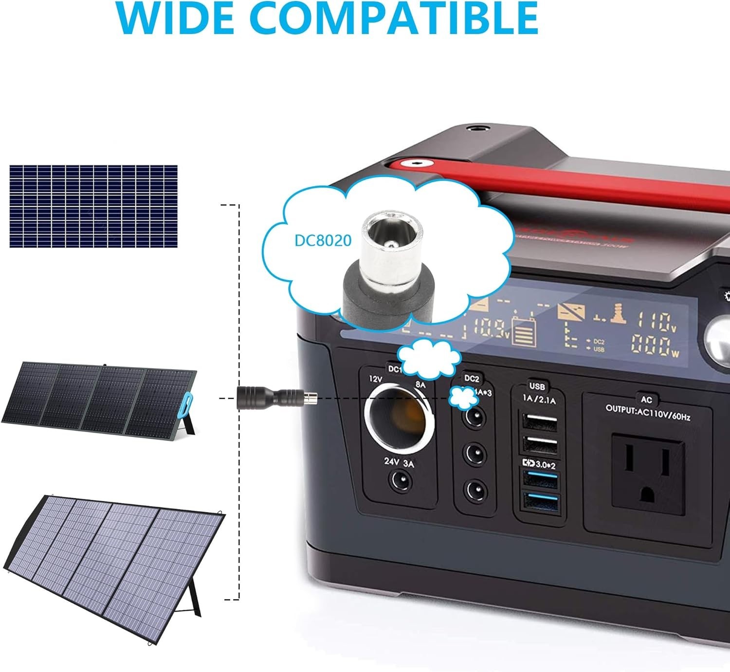 High-Quality DC7909 to DC8020 Connector – Essential Adapter for Solar Charging