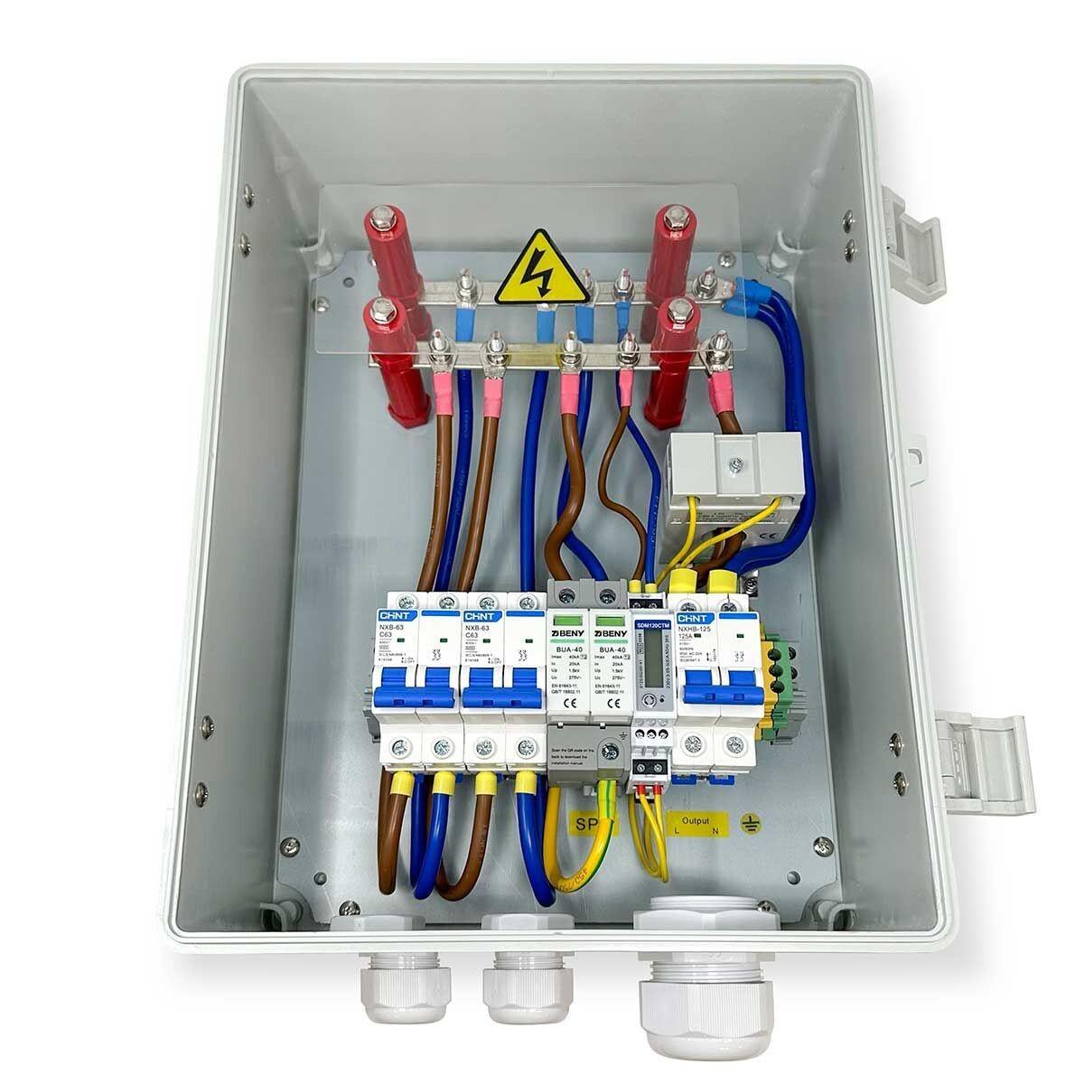 AC Combiner Box for Solar Inverters 8kw/11kW 2 Ways In 1 Way Out -Eastron SDM120