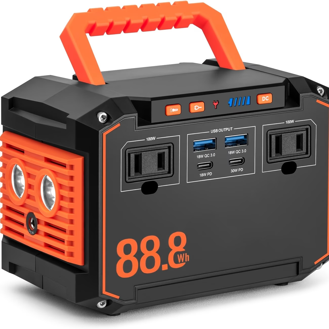 88.8WH Solar Generator Portable Power Station w/ 30W Solar Panel Camping Backup