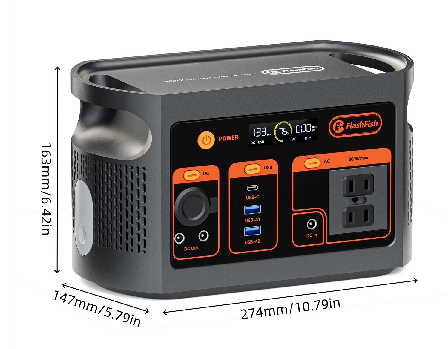 FlashFish E103 Portable Power Station 179Wh LiFePO4 Solar Generator for Camping