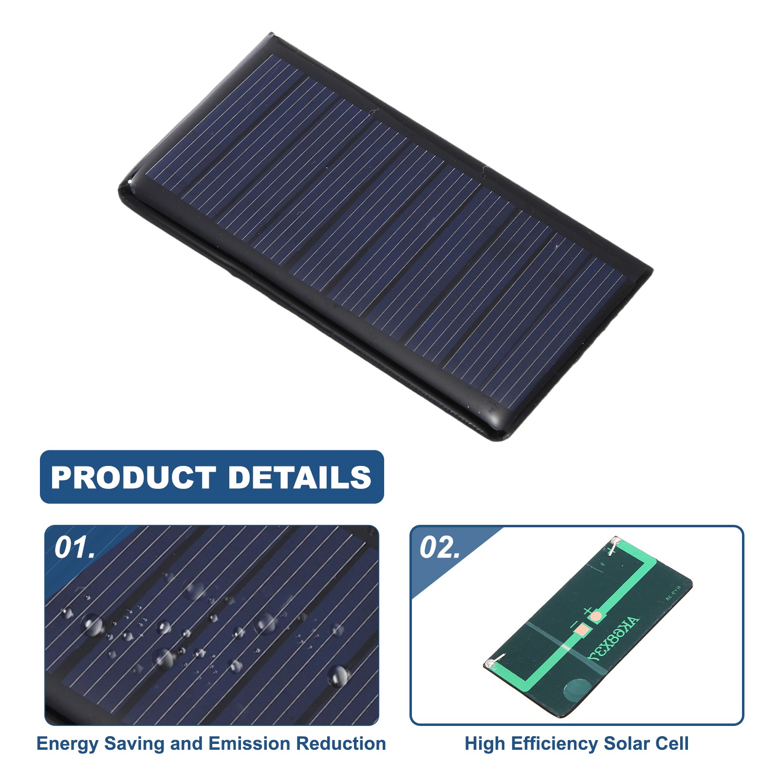 8Pcs 5V 0.3W 60mA Mini Solar Panels, Solar Photovoltaic Power Cells