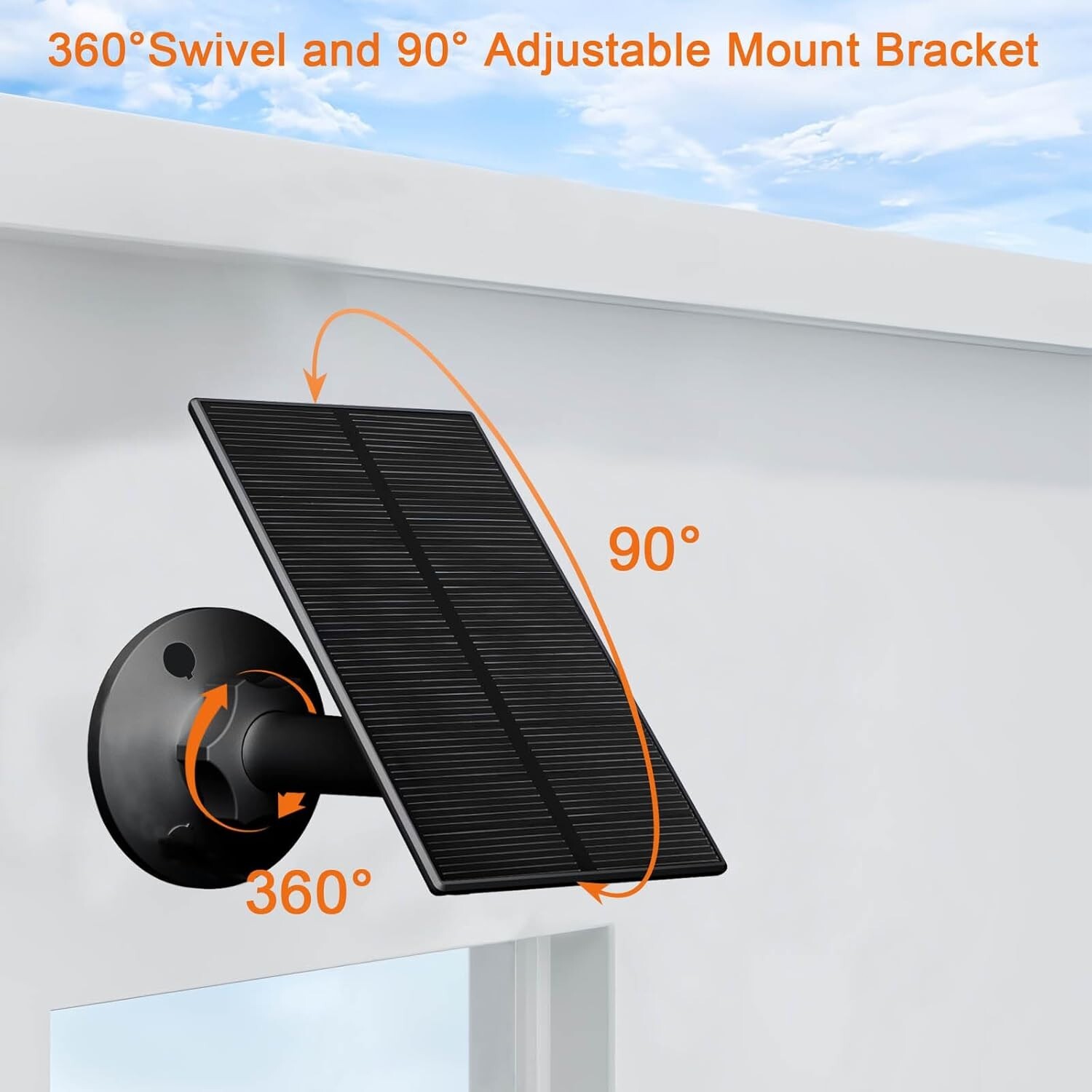 2Pack Solar Panel Power for Security Camera, Solar Panel Charge with USB+TypeC