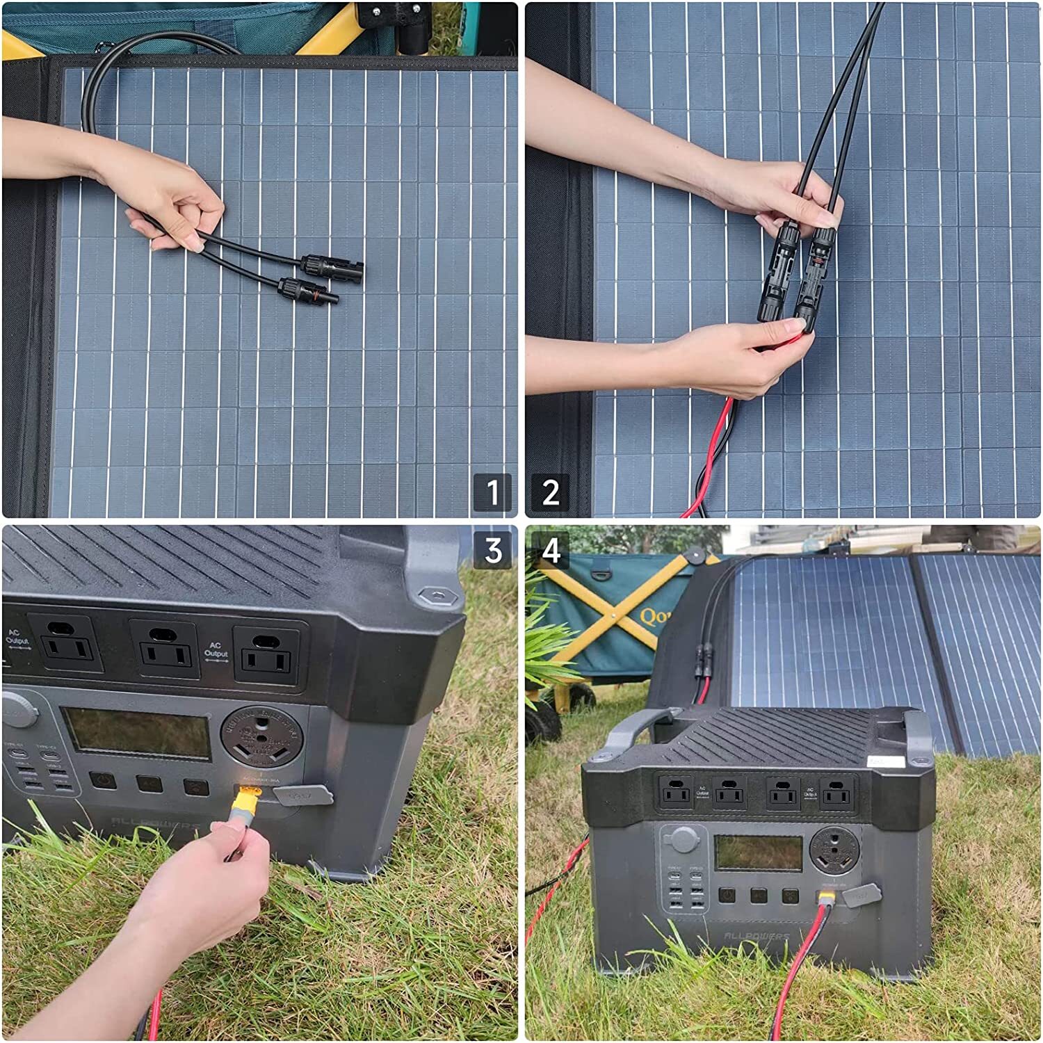 ALLPOWERS Cable Solar to XT60 Solar Panel For Power Station 1.5M Charging Cable