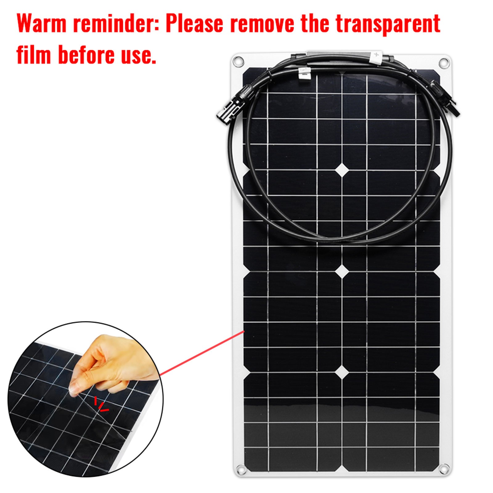 20000W Peak Solar System Kit 2pcs Flexible Panel DC12V/24V AC110V 220V Inverter
