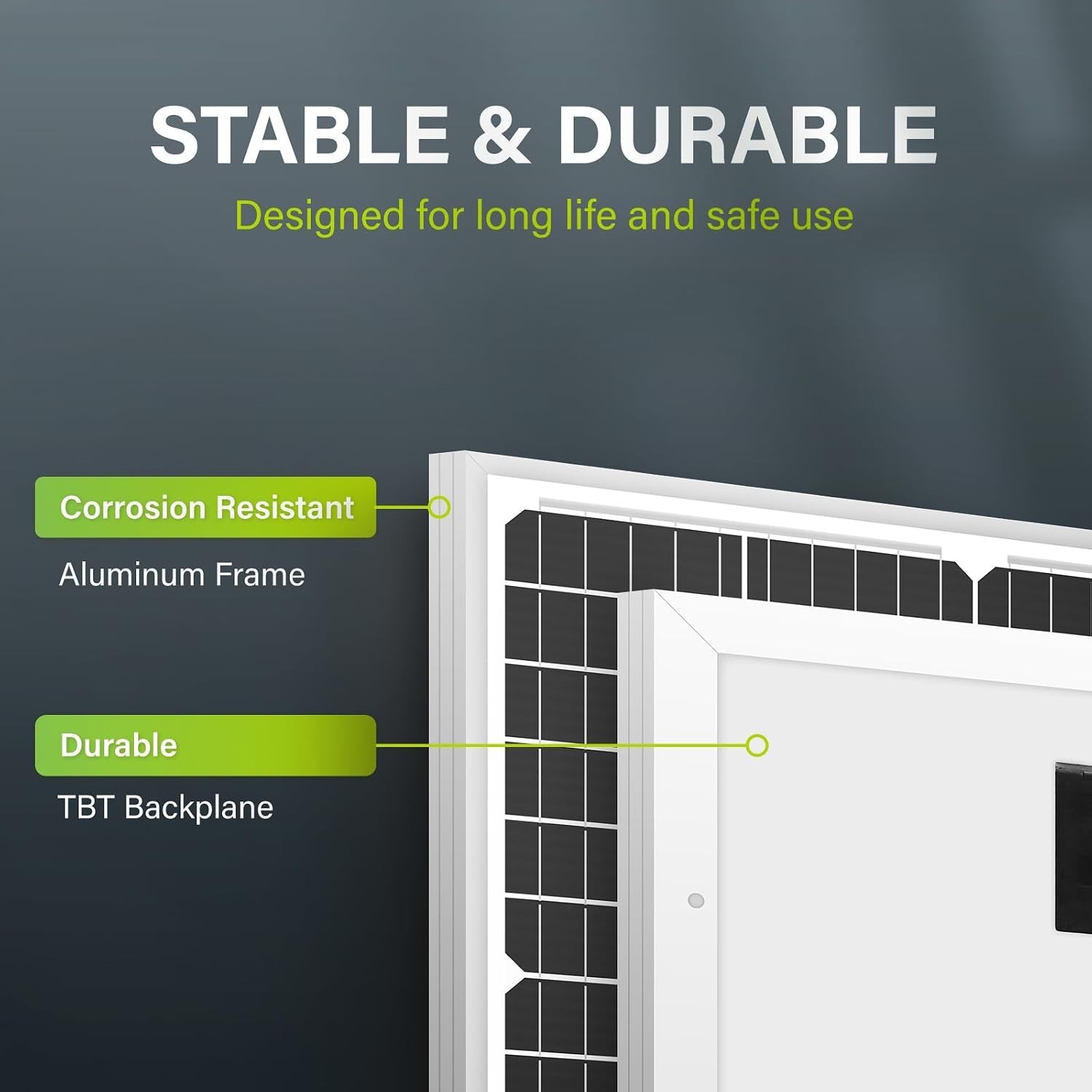 Compact 35W Monocrystalline Solar Panel with Weatherproof Design for RVs & Boats