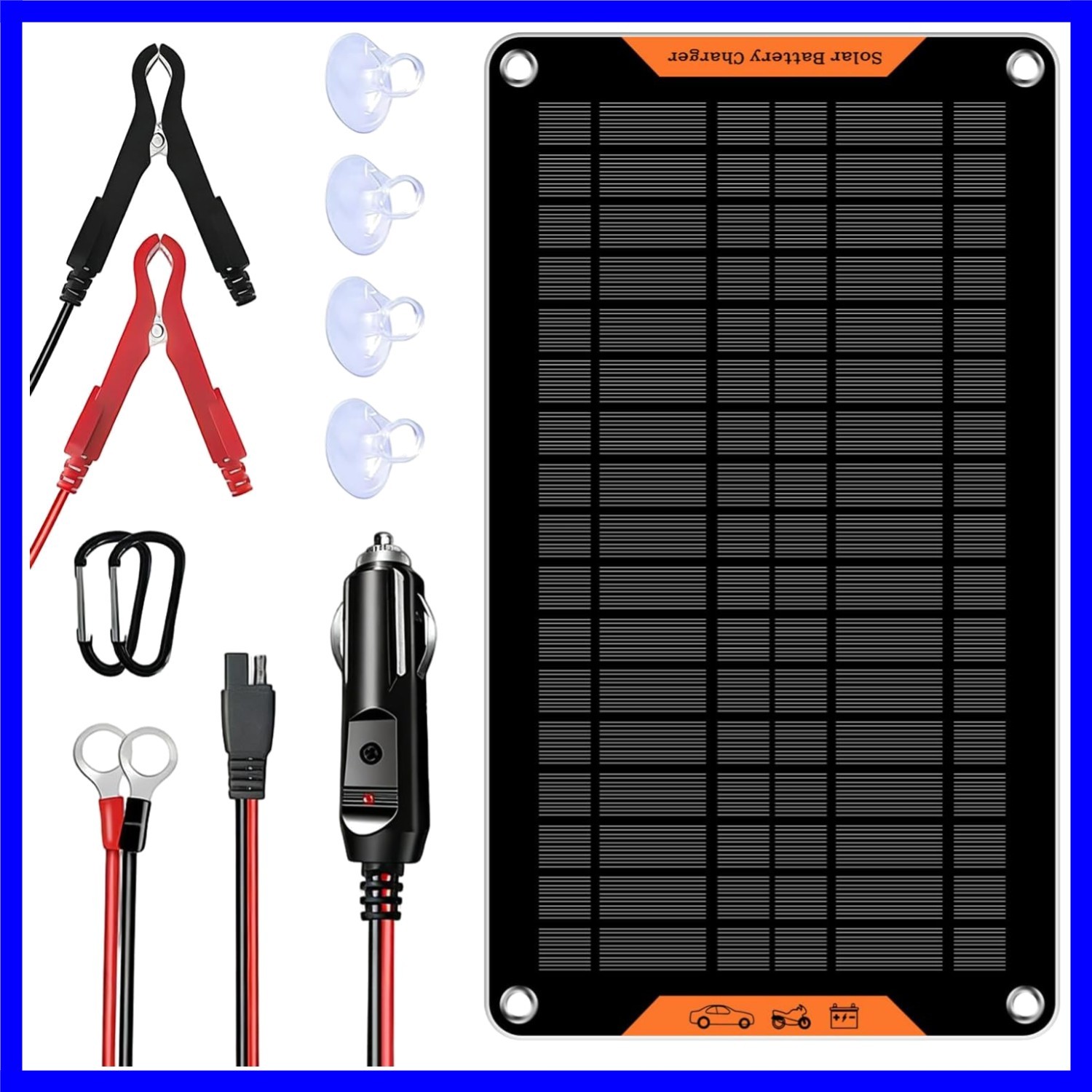 12 Volt 10 Watt Solar Car Battery Charger & Maintainer, Solar Panel Trickle C…
