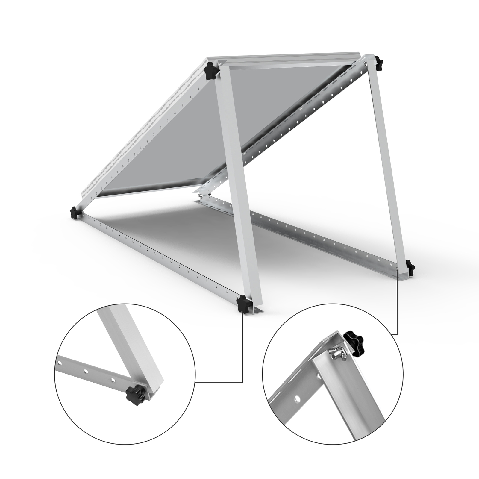 Solar Panel RV Tilt Mount Brackets Roof Flat Surface Adjustable Frame (45/47in）