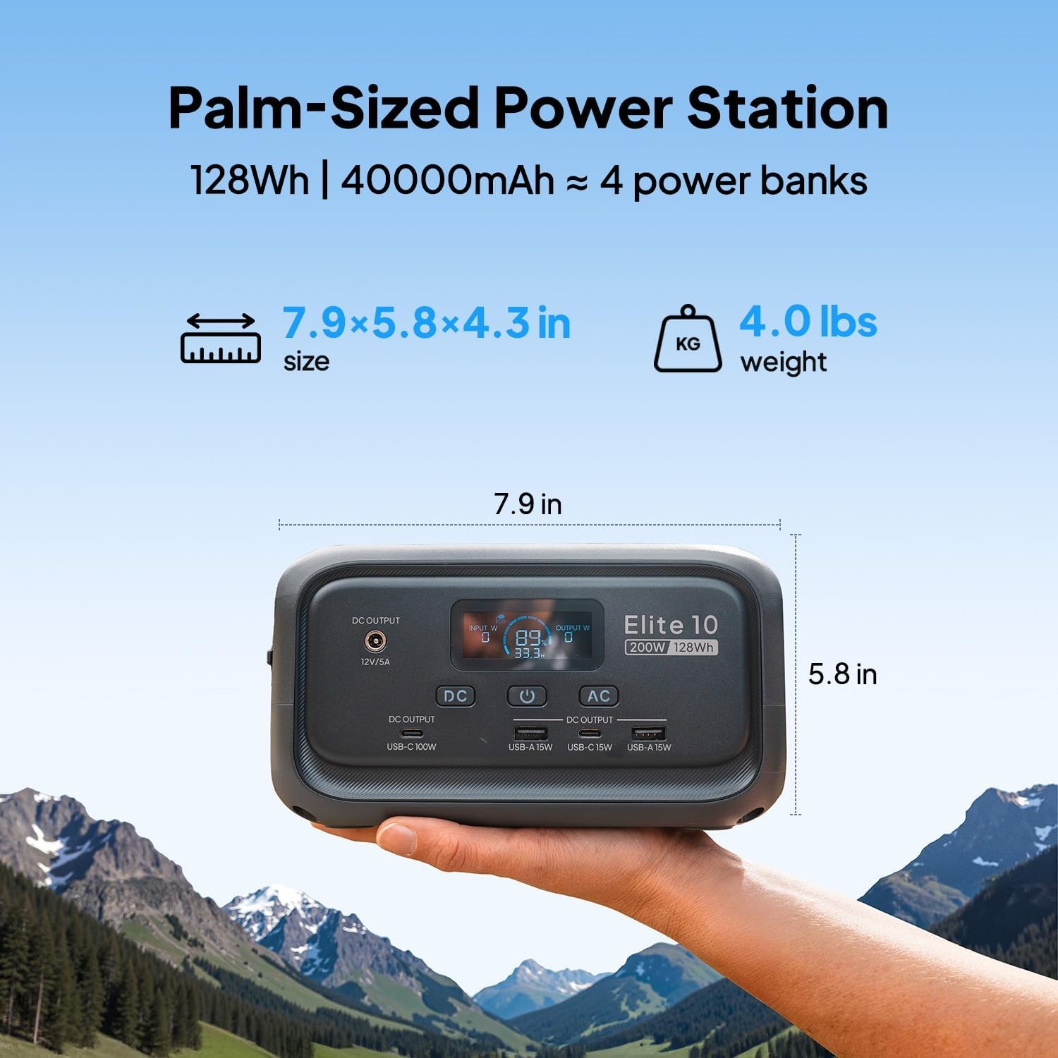BLUETTI Elite 10 Mini Power Station 128Wh LiFePO4