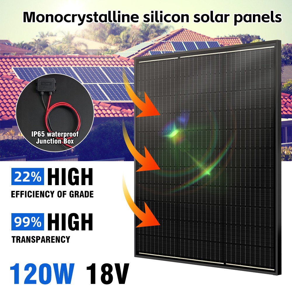 120W Solar Panel 12V Trickle Charger Battery Charger Kit Maintainer Boat Car RV