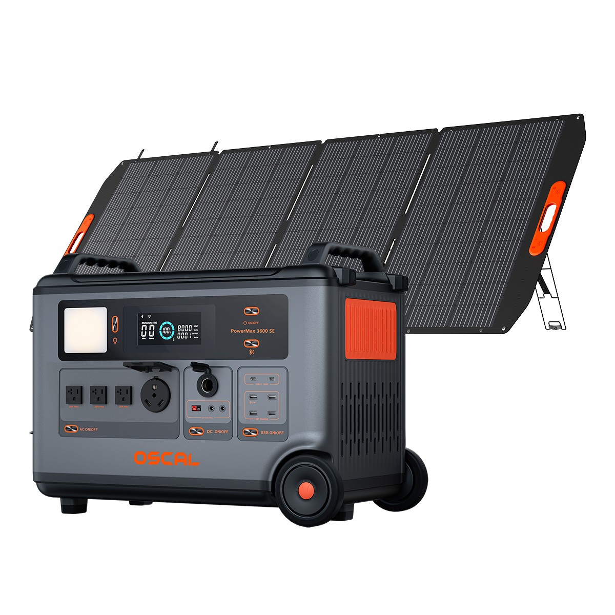 OSCAL PowerMax 3600W Portable Power Station 3600Wh +400W Solar Panel Home Backup