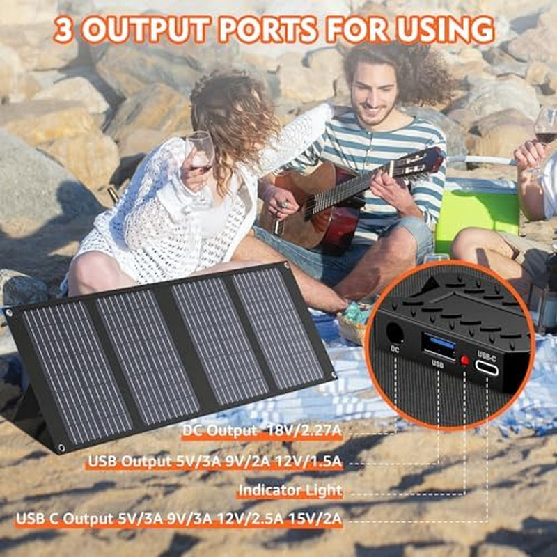 Solar Powered Generator 200W Peak/100W Rated, Portable Generator Power Station w