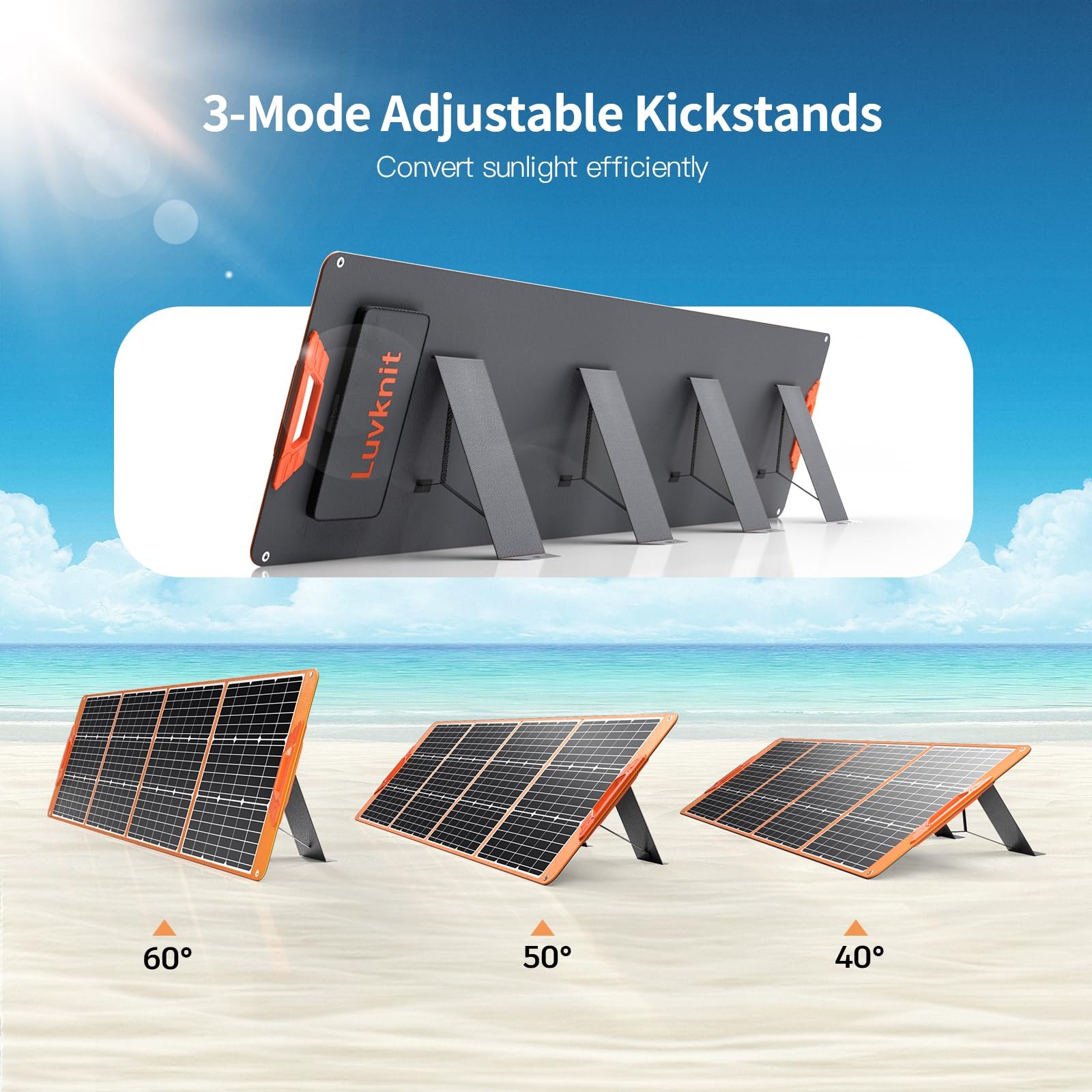 Upgraded 200W Portable Solar Panel for Power Station Generator, 18V Foldable …