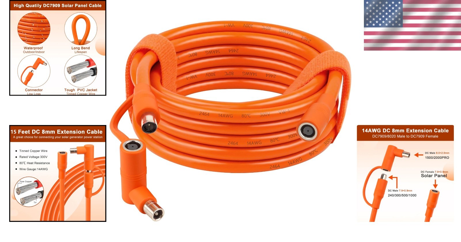 Jackery Portable Power Station Cable Extension