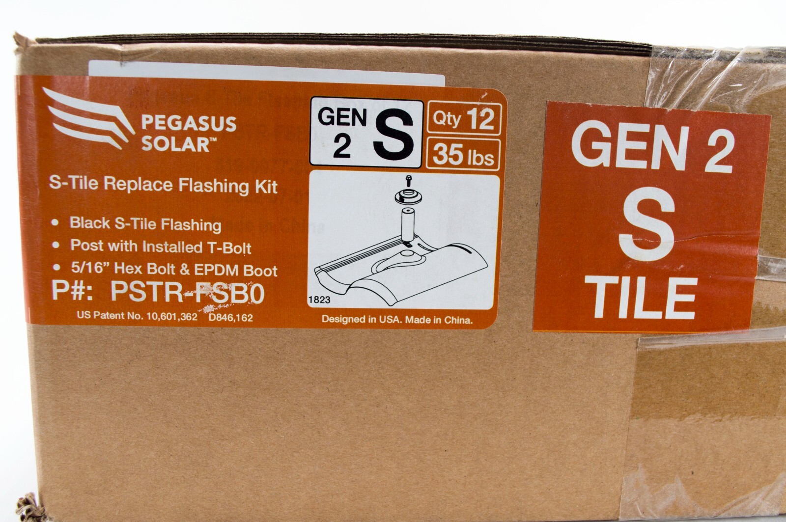 12x Pegasus Solar S-Tile Replace Flashing Kit PSTR-FSB0 Post W/ T-Bolt & Boot
