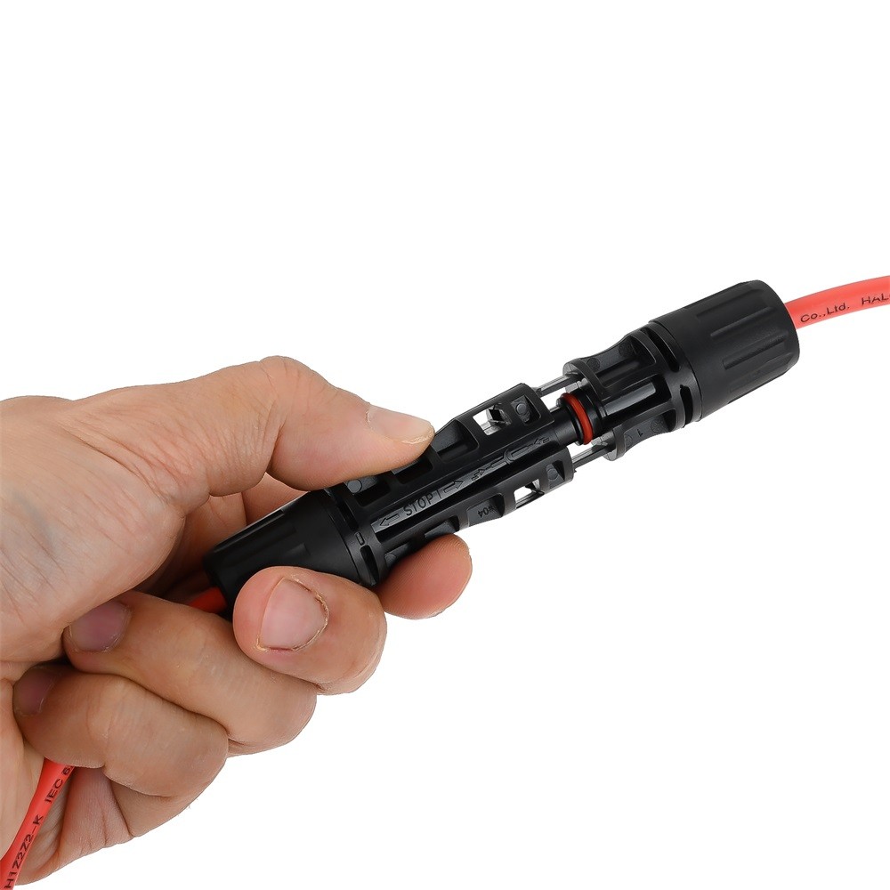 Red/Black 10Ft 12AWG 1500V Solar Extension Cable with Female and Male Connectors