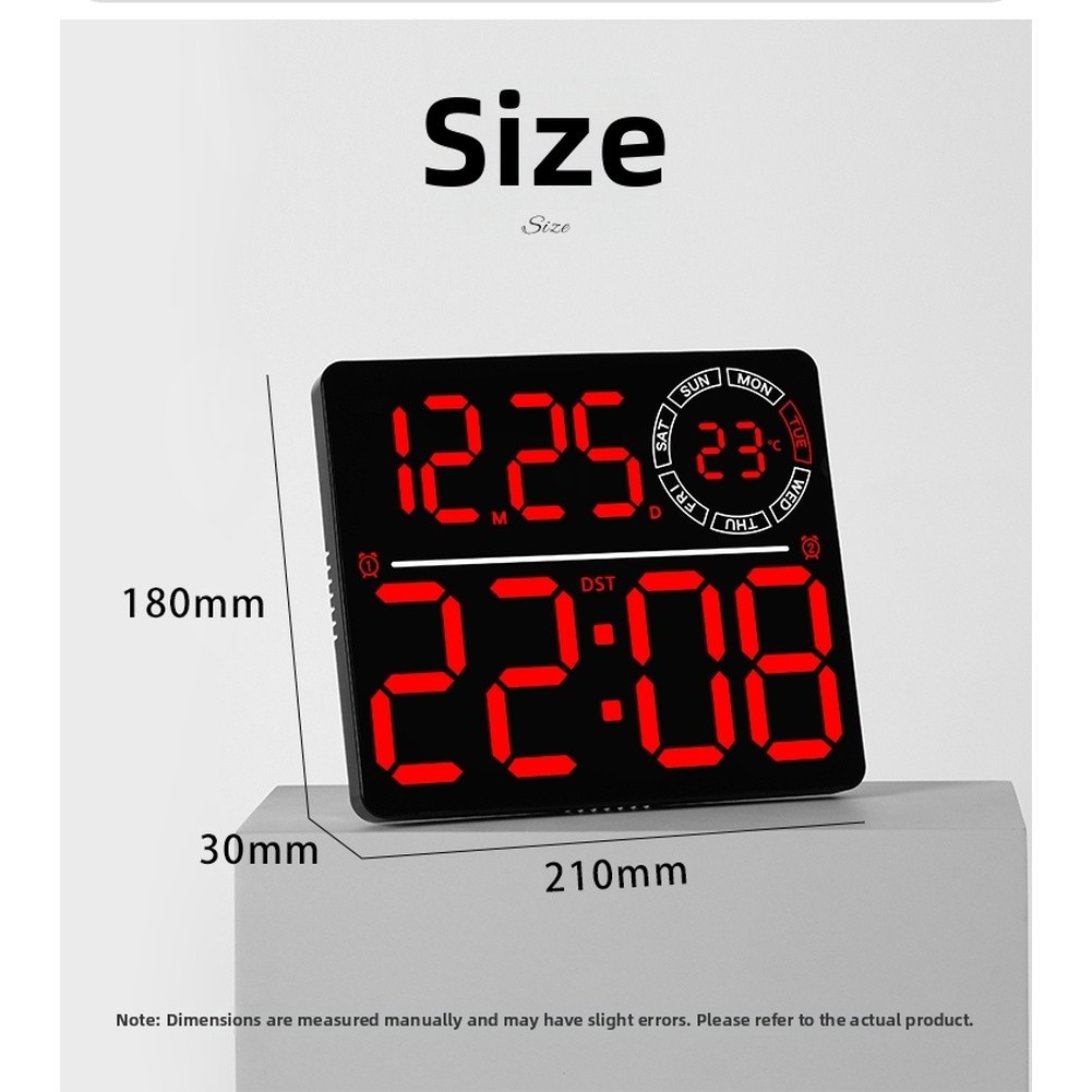 RGB Color Changing LED Wall Clock with Large Display Calendar for Living Room