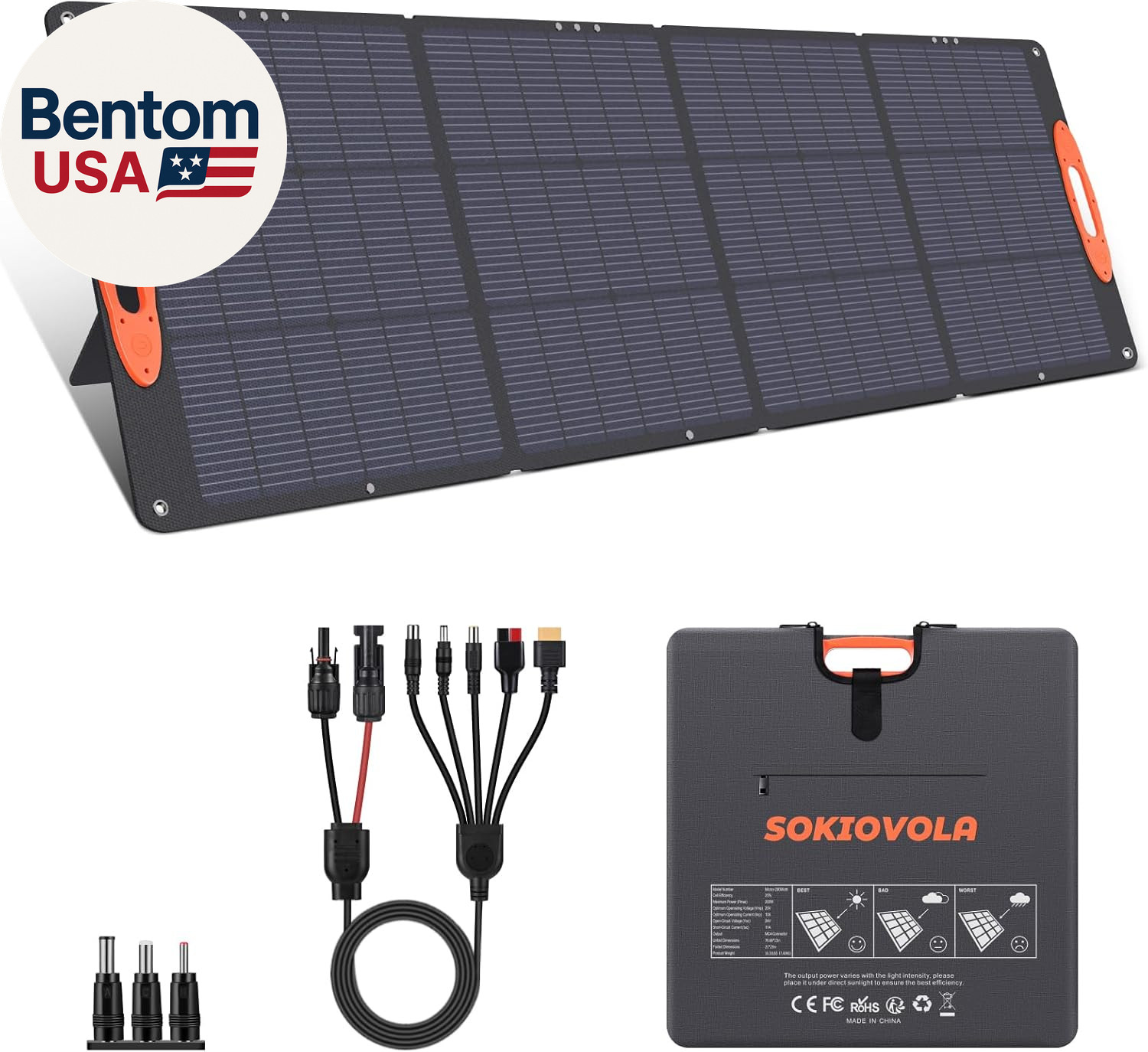 N-Type 16BB 200W Portable Solar Panel for Ef/Jackery/Bluetti/Anker Power Station