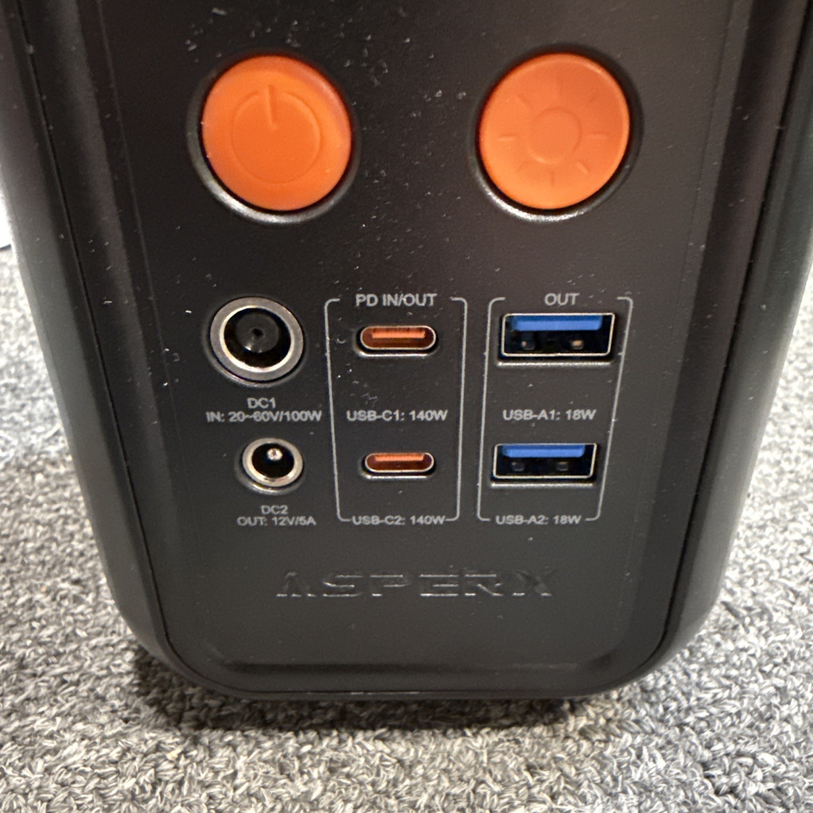 Asperx Portable Power Station, 192Wh Lifepo4 Battery with 200W Output, Dual 140W