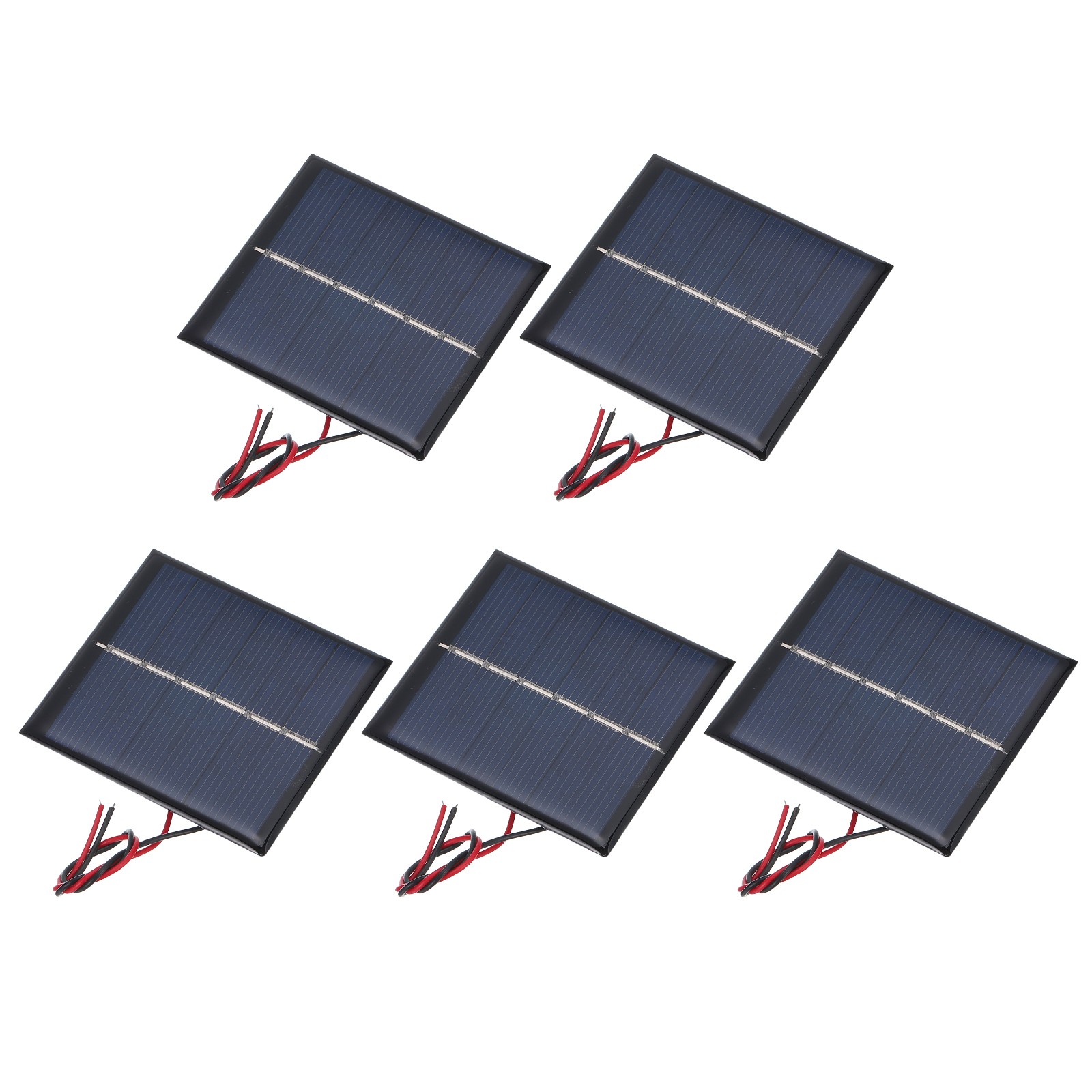 5 Pcs 3V 0.45W 150mA Mini Solar Panels with 2 Cable, 60mm x 55mm
