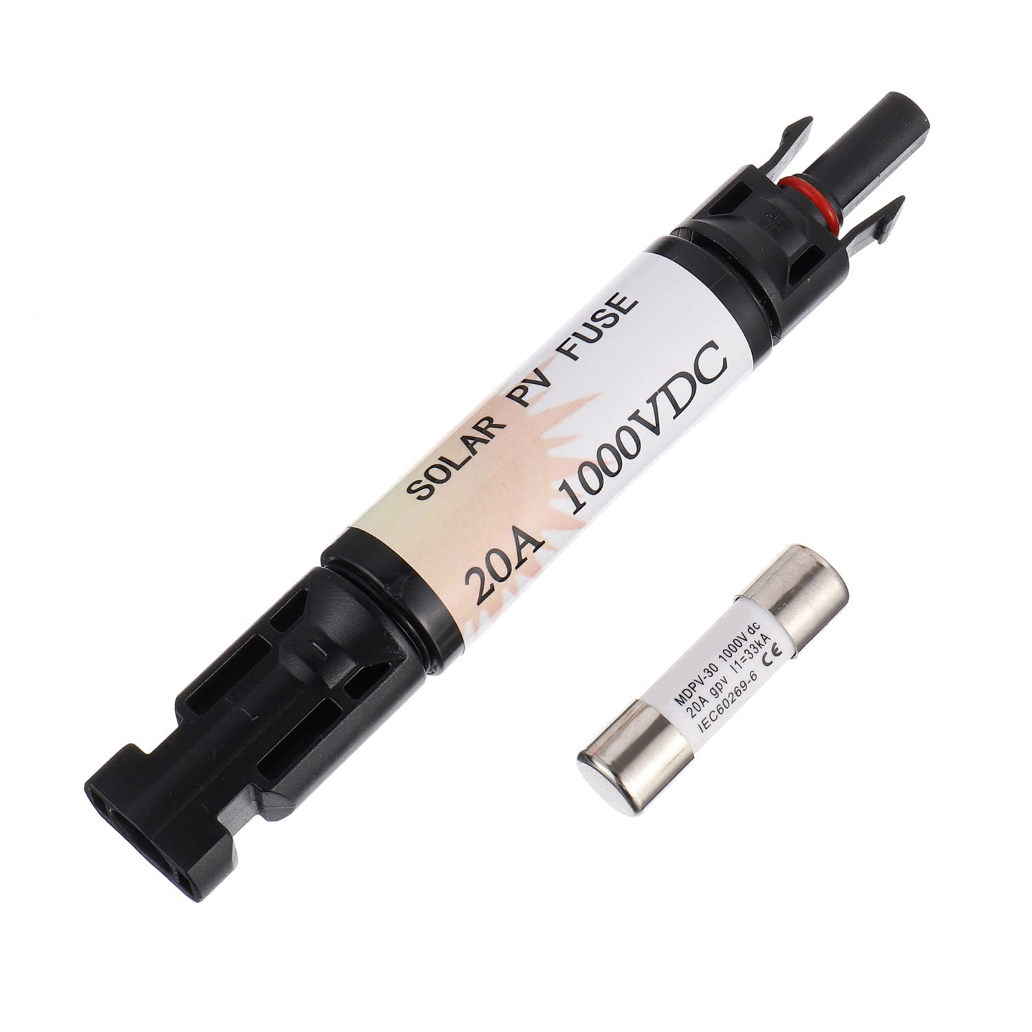 15A Solar Fuse Holder Waterproof PV Inline Fuse Holder for Solar Panel DC