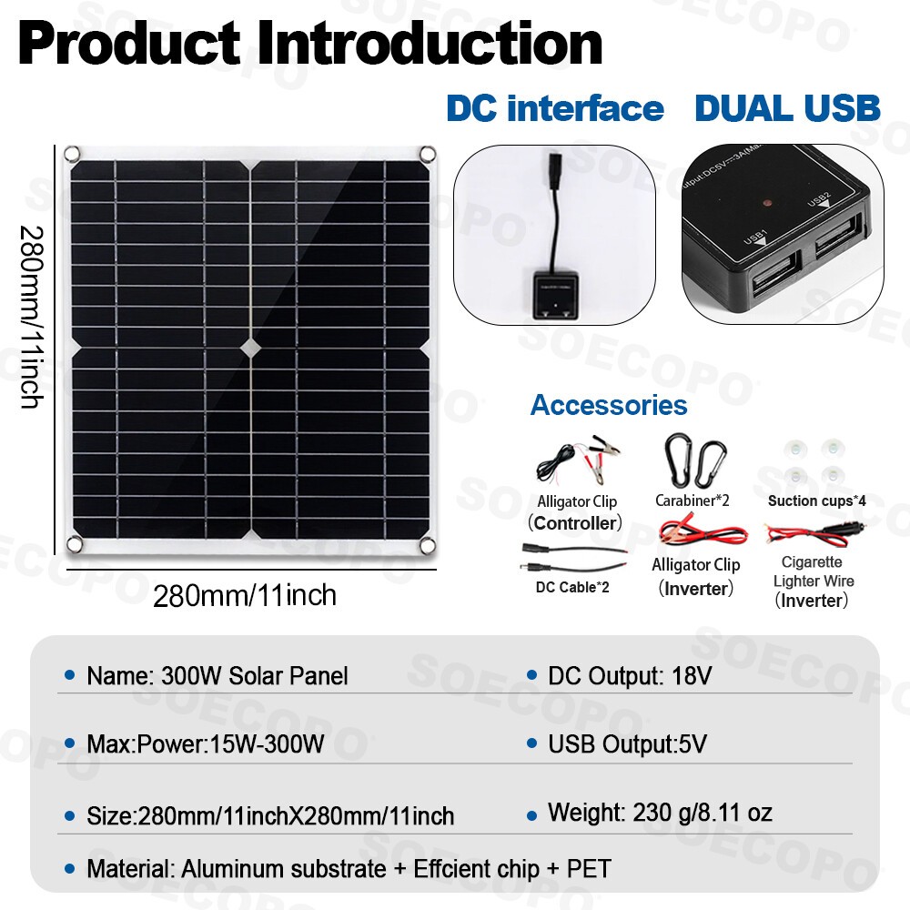 6000W 110V 100A Solar Panel Kit Complete Solar Power Generator Home Grid Systehx