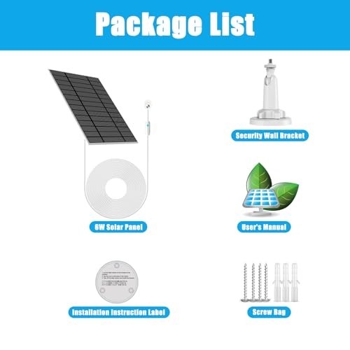 6W Solar Panel for Nest Camera – Outdoor/Indoor Solar Charger, 13ft Cable, IP66