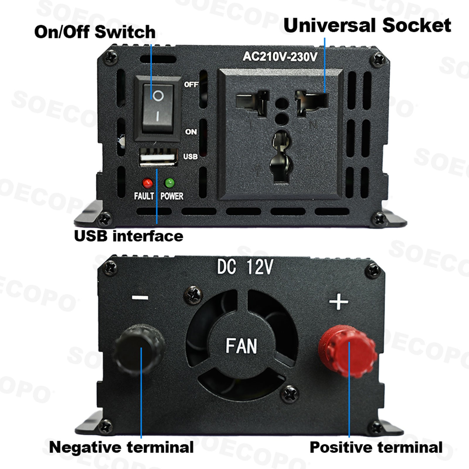 SOECOPO 7000W Solar System Kit,100A Controller, 12V DC to 110V/220V