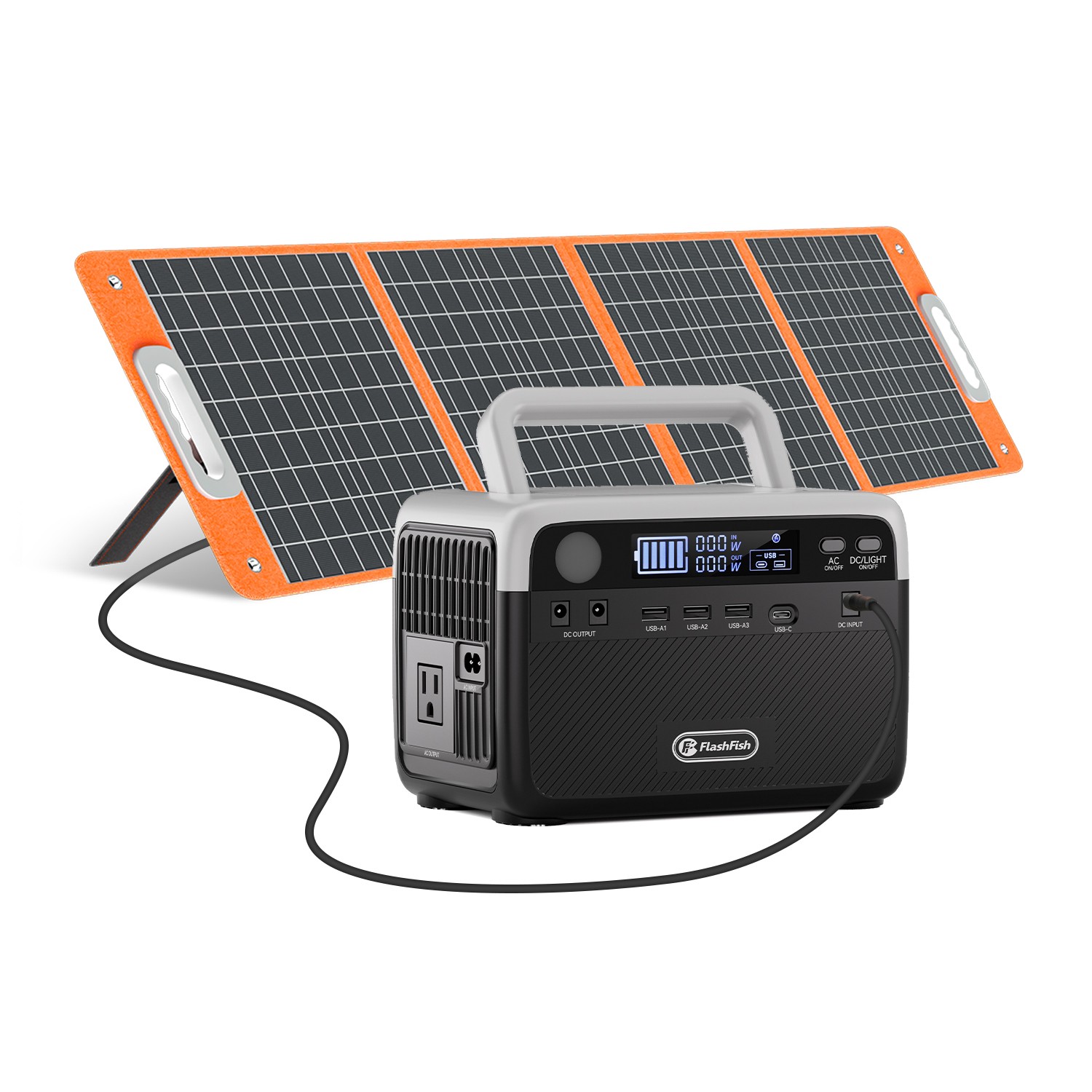 Flashfish Portable Power Station LiFepO4 300W 230.4Wh Optional Solar Panel 100W